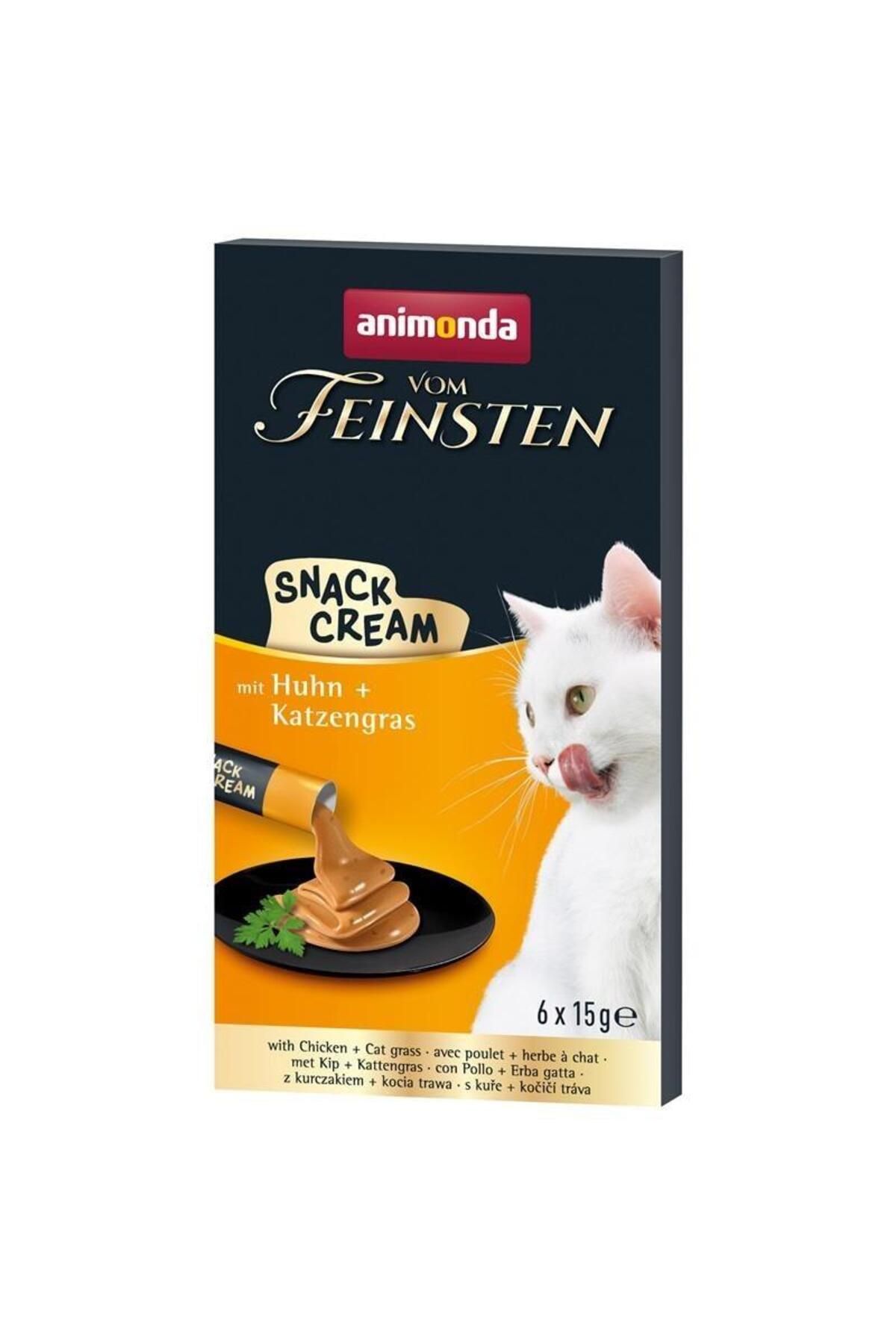 Animonda Vom Feinsten Tavuklu ve Kedi Otlu Krem Atıştırmalık 6x15g Animonda Vom Feinsten Tavuklu ve Kedi Otlu Krem Atıştırmalık 6x15g