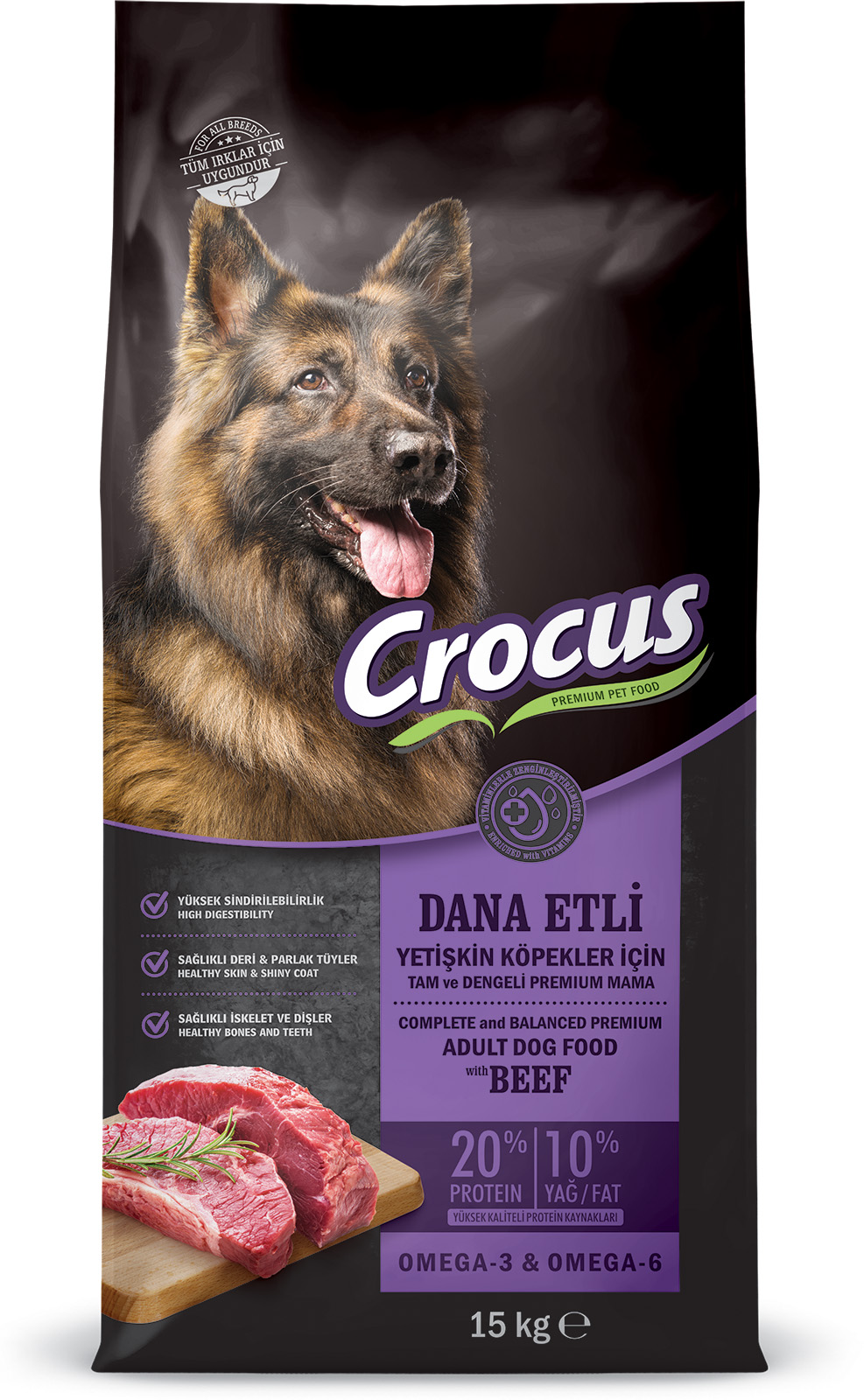 Crocus Biftekli Pirinçli Yet. Köpek Maması 15 Kg Crocus Biftekli Pirinçli Yet. Köpek Maması 15 Kg