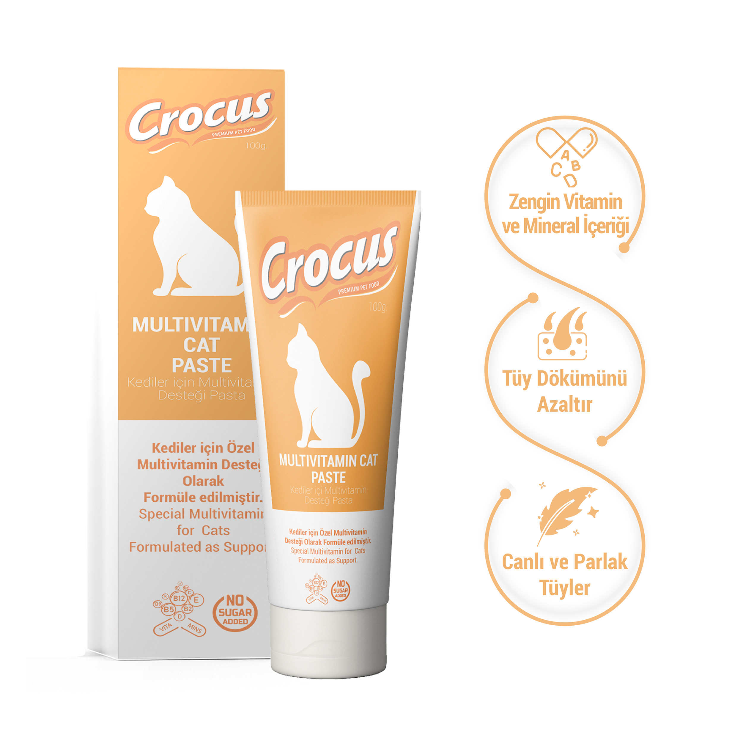 Crocus Kedi Multivitamin Macun 100 Gram Crocus Kedi Multivitamin Macun 100 Gram