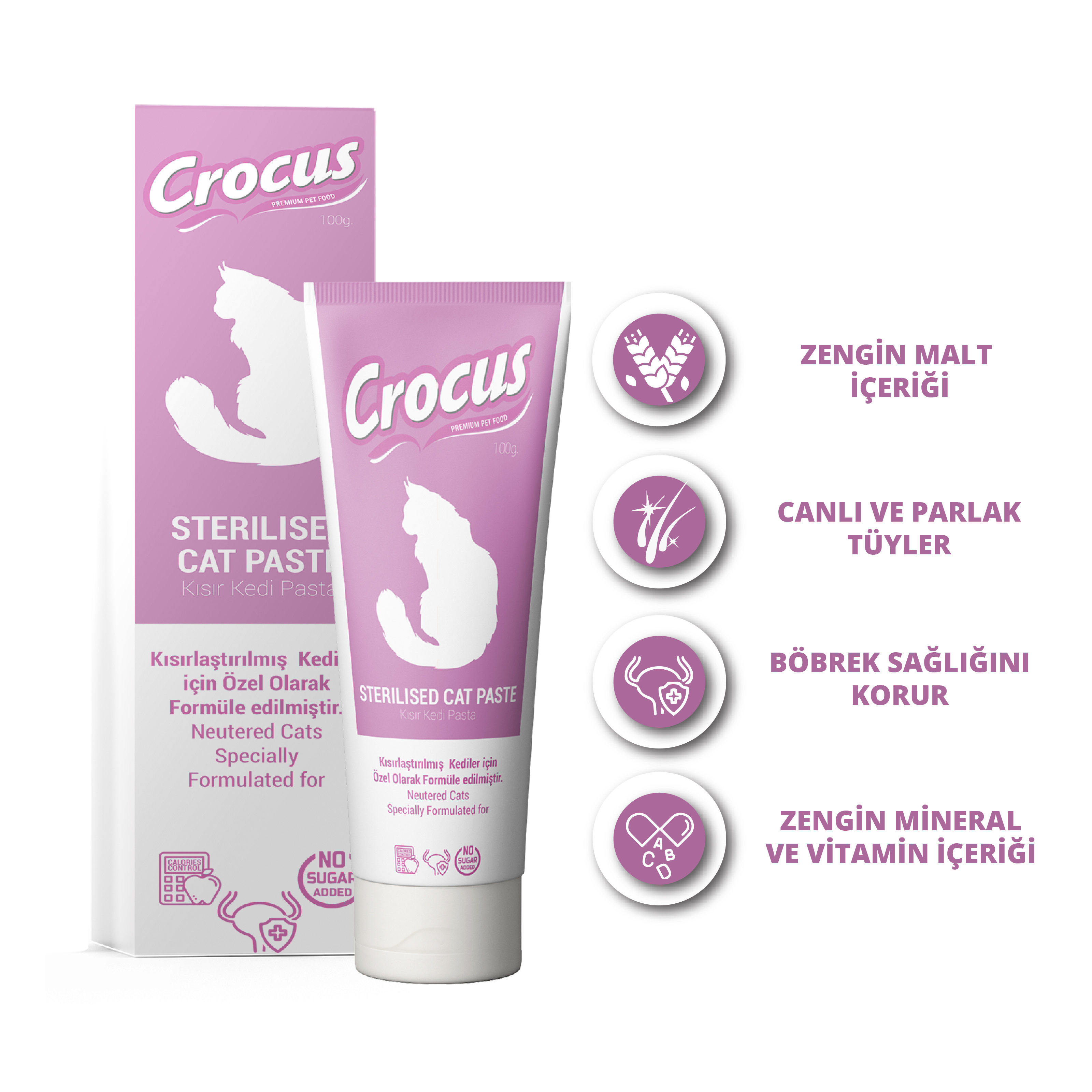 Crocus Kedi Sterilised Malt Macunu 100 Gram Crocus Kedi Sterilised Malt Macunu 100 Gram