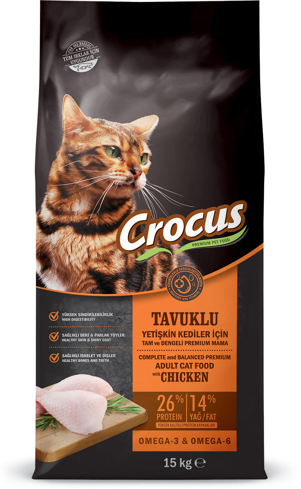 Crocus Tavuk Etli Yetişkin Kedi Maması 15 Kg Crocus Tavuk Etli Yetişkin Kedi Maması 15 Kg