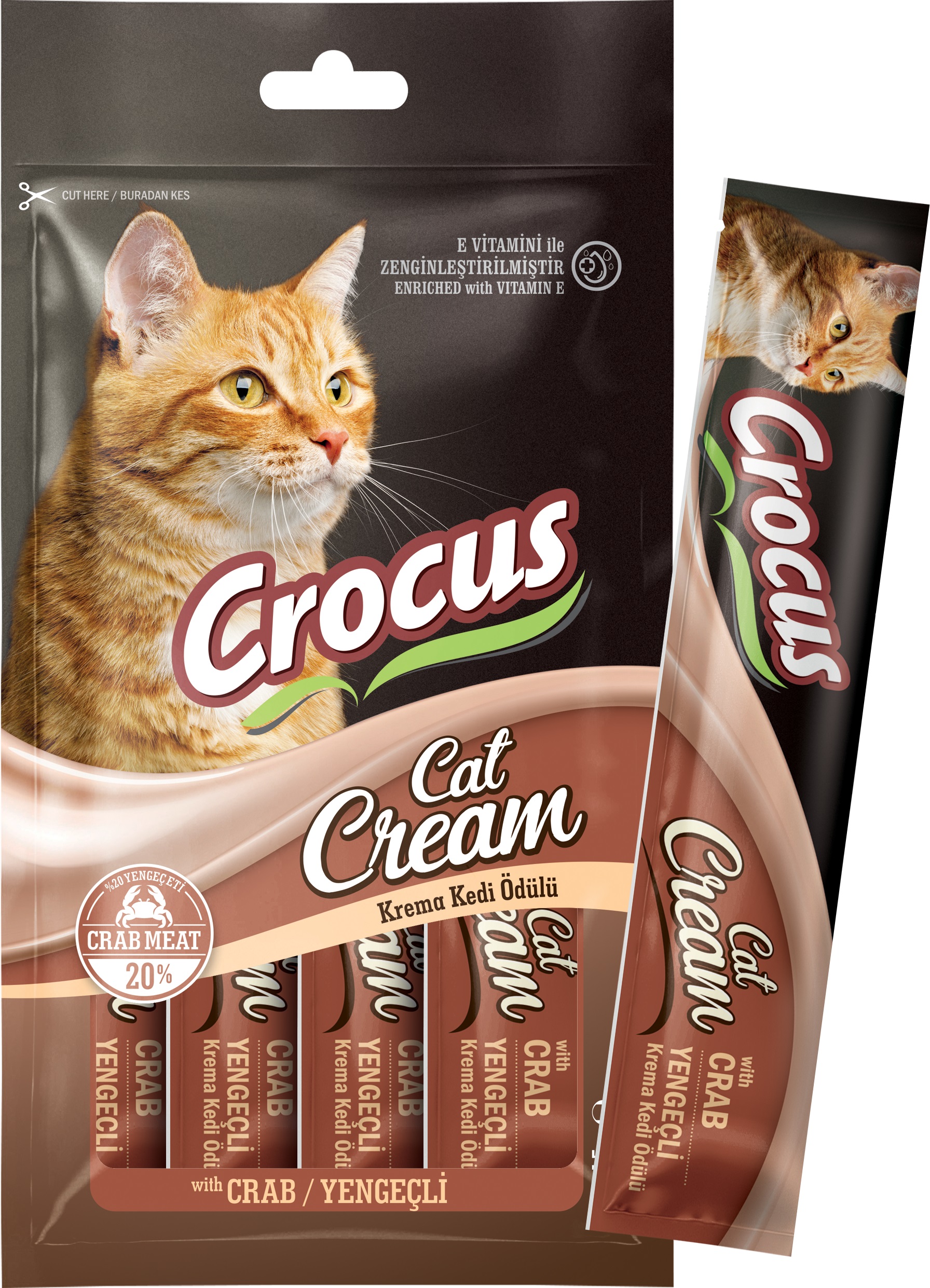 Crocus Yengeçli Krema Kedi Ödülü 4x15gr Crocus Yengeçli Krema Kedi Ödülü 4x15gr