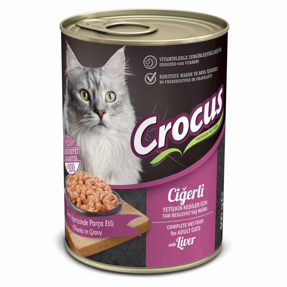 Crocus Yetişkin Kedi Ciğerli Yaş Mama 400g Crocus Yetişkin Kedi Ciğerli Yaş Mama 400g