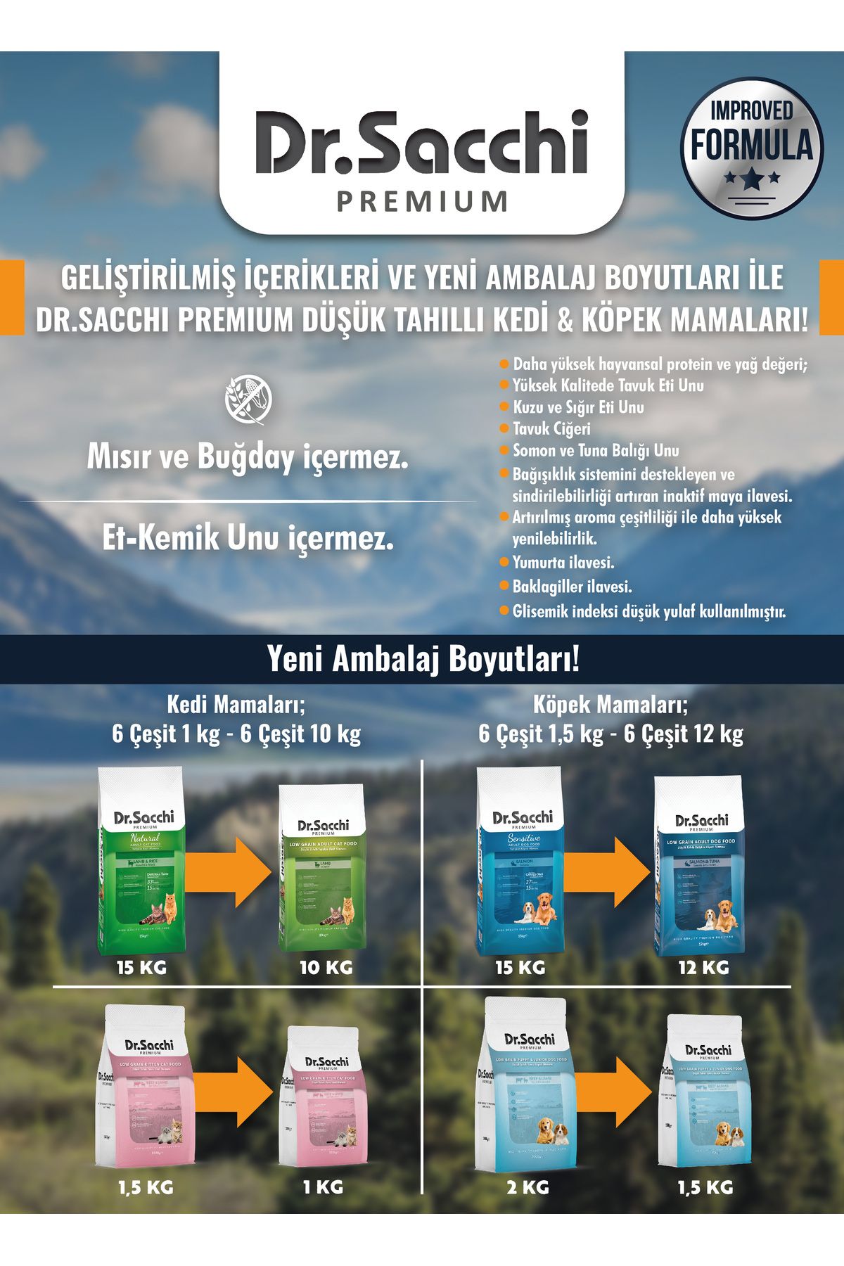 Dr. Sacchi Dr.Sacchi Premium Düşük Tahıllı Somonlu ve Ton Balıklı Kısırlaştırılmış Kedi Maması 1 Kg Dr. Sacchi Dr.Sacchi Premium Düşük Tahıllı Somonlu ve Ton Balıklı Kısırlaştırılmış Kedi Maması 1 Kg