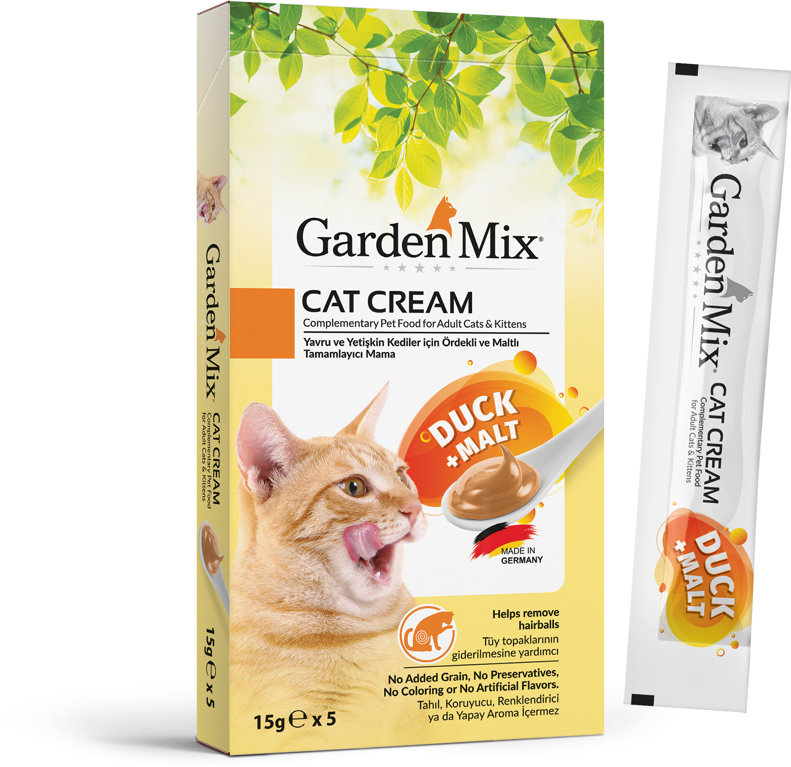 Garden Mıx Kedi Kreması Ördek+malt 15gr*5 Garden Mıx Kedi Kreması Ördek+malt 15gr*5