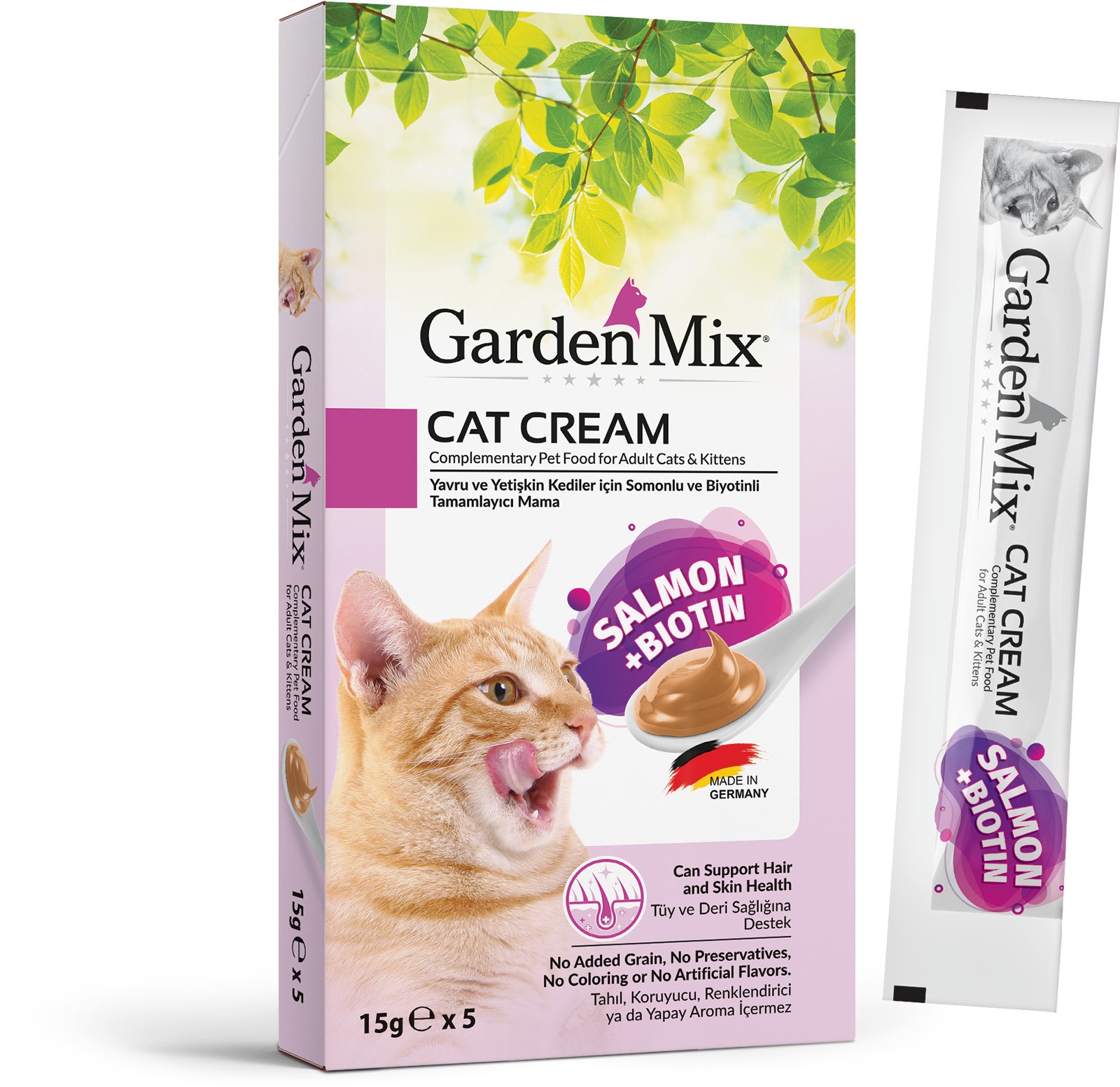 Garden Mıx Kedi Kreması Somon+biotin 15gr*5 Garden Mıx Kedi Kreması Somon+biotin 15gr*5