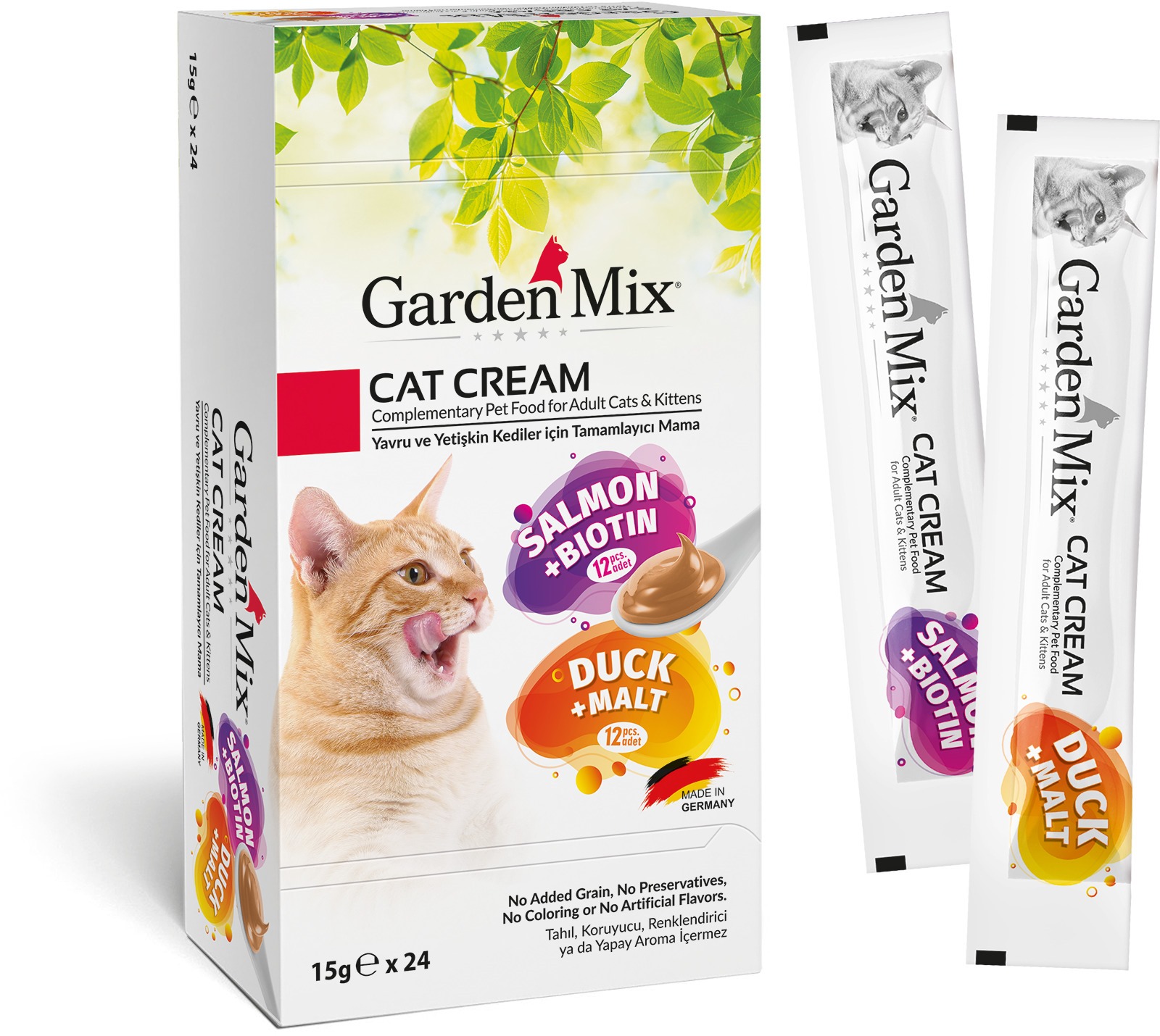 Garden Mıx Kedi Kreması Xxl Somon+ördek 15gr*24 Garden Mıx Kedi Kreması Xxl Somon+ördek 15gr*24