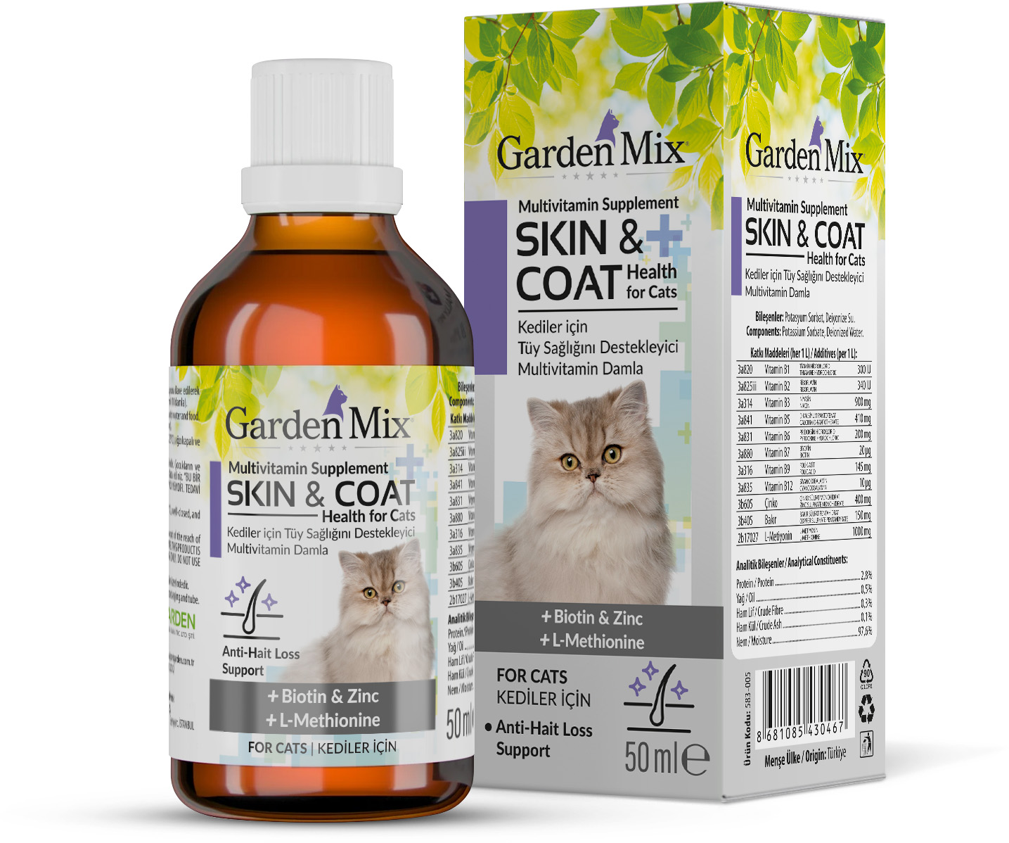 Garden Mix Kedi Tüy Sağlığı Damlası 50 Ml Garden Mix Kedi Tüy Sağlığı Damlası 50 Ml