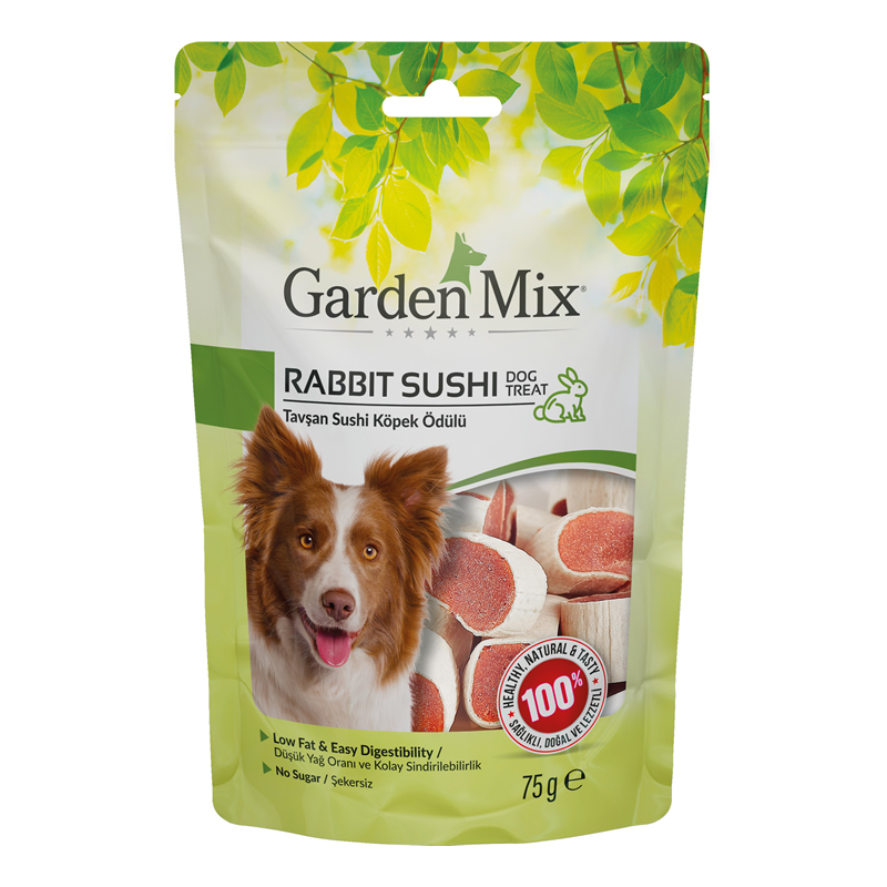 Garden Mıx Tavşan Sushi Köpek Ödülü 75 Gr Garden Mıx Tavşan Sushi Köpek Ödülü 75 Gr