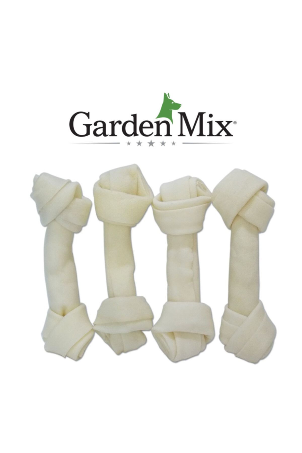 Gardenmix Beyaz Düğümlü Deri Kemik 5,5-5 Cm 4`lü Gardenmix Beyaz Düğümlü Deri Kemik 5,5-5 Cm 4`lü