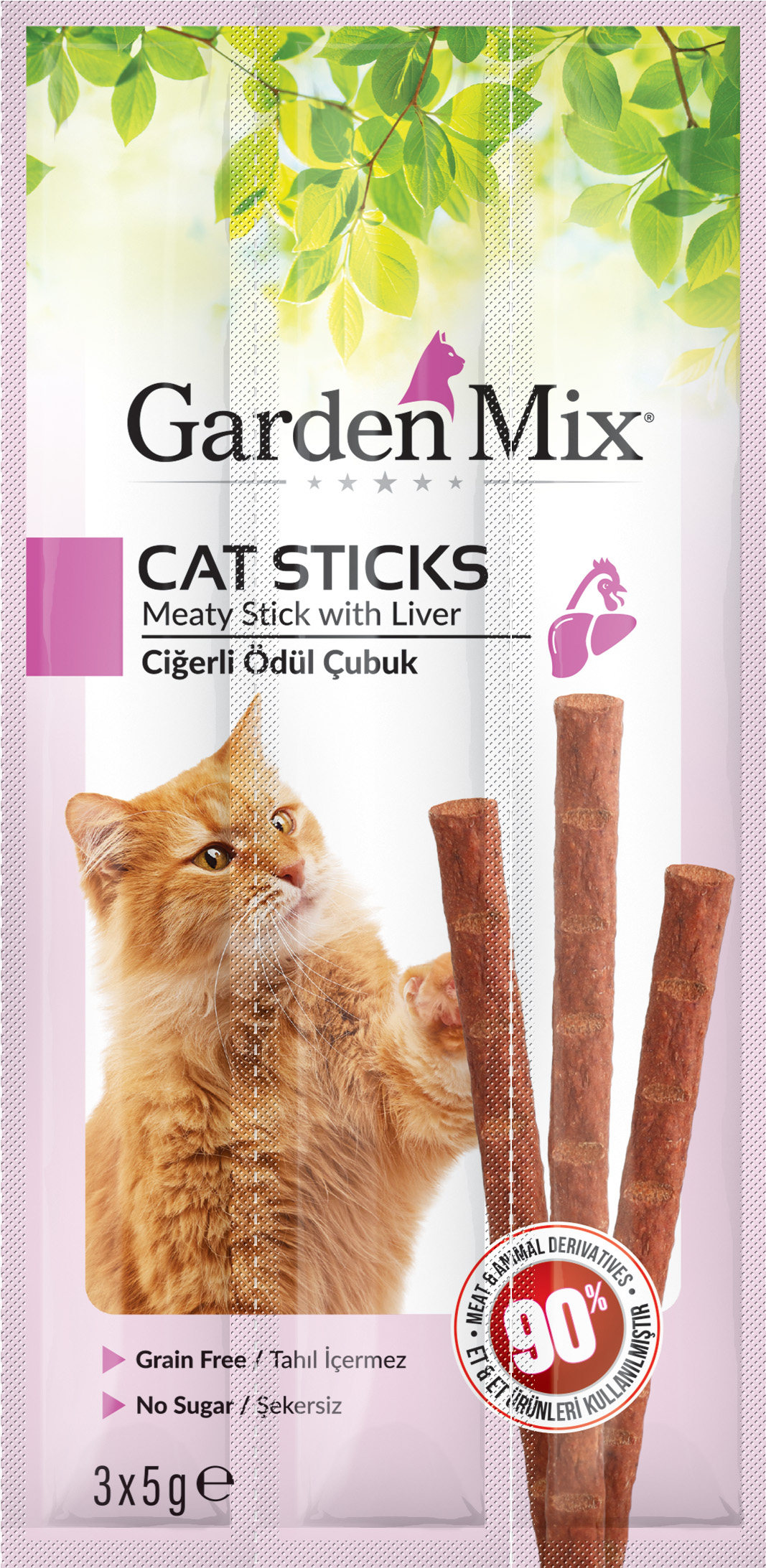 Gardenmix Ciğerli Kedi Stick Ödül 3*5g 50‘li Gardenmix Ciğerli Kedi Stick Ödül 3*5g 50‘li