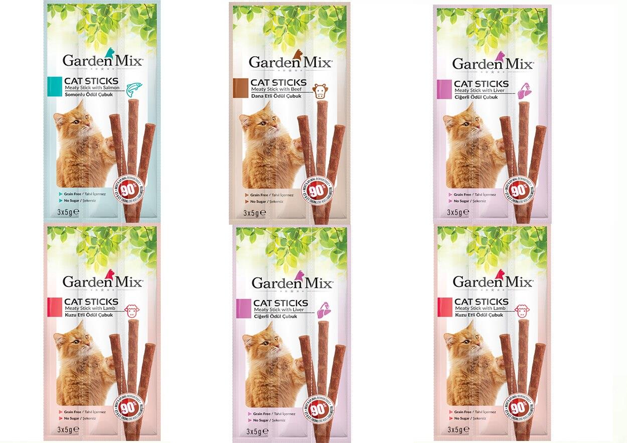 Gardenmix Karışık Kedi Stick Ödül 3*5g X 6 ADET Gardenmix Karışık Kedi Stick Ödül 3*5g X 6 ADET