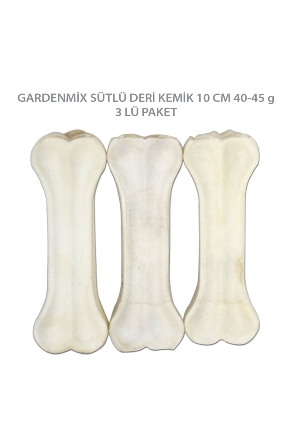 Gardenmix Sütlü Deri Kemik 10cm 40-45 G 3`lü Gardenmix Sütlü Deri Kemik 10cm 40-45 G 3`lü