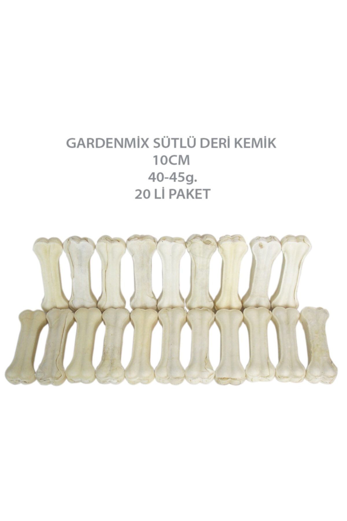 Gardenmix Sütlü Deri Kemik 10cm 40-45g.20 Li Paket Gardenmix Sütlü Deri Kemik 10cm 40-45g.20 Li Paket