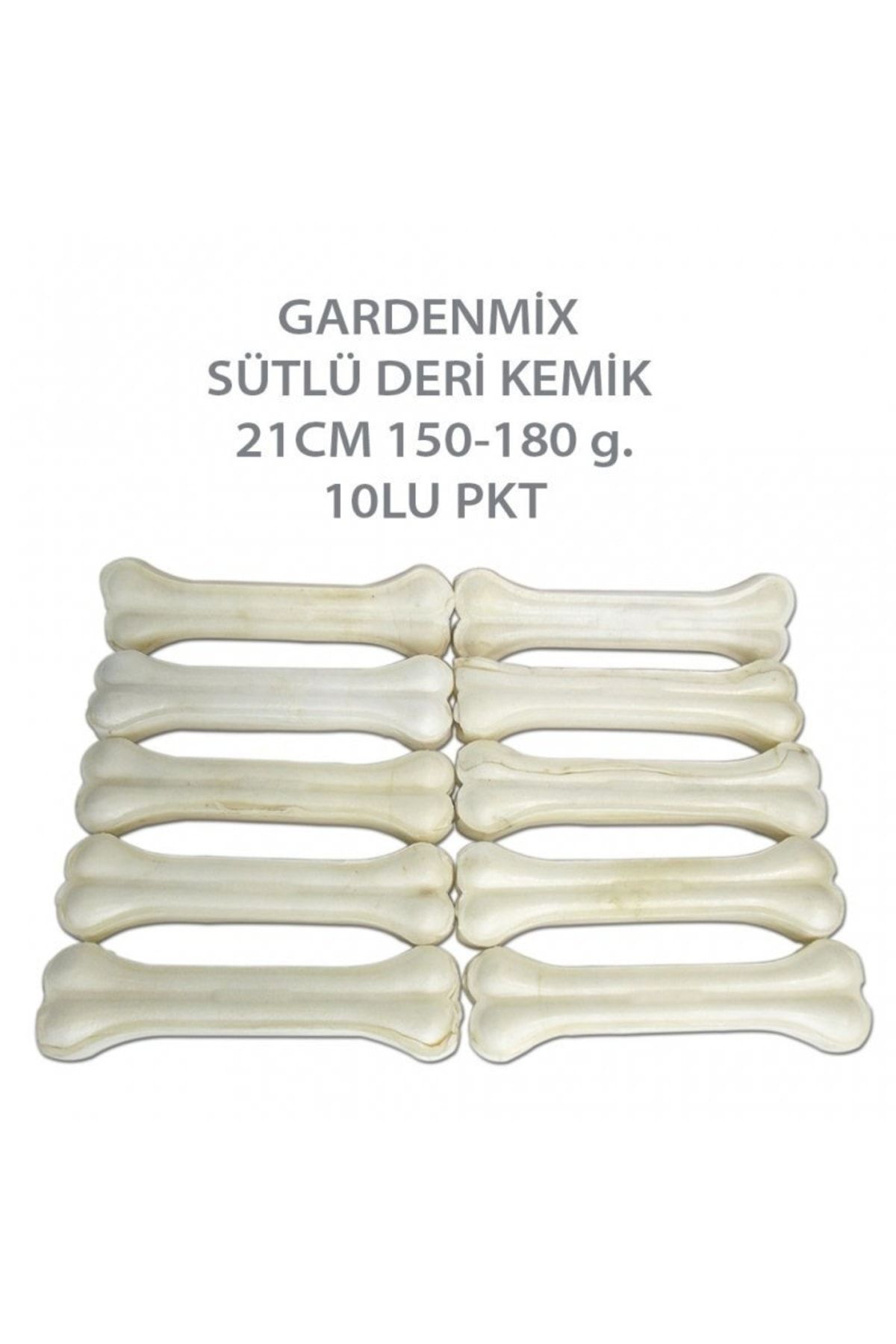 Gardenmix Sütlü Deri Kemik 21cm 150-180 G 10 Lu Paket Gardenmix Sütlü Deri Kemik 21cm 150-180 G 10 Lu Paket