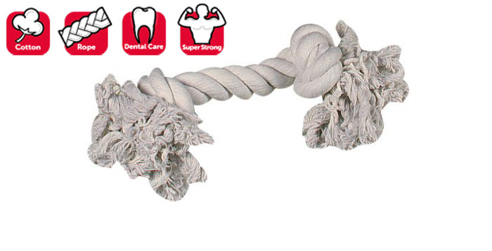 Karlıe 2 Düğümlü İp Köpek Oyu. L 35 Cm Beyaz Karlıe 2 Düğümlü İp Köpek Oyu. L 35 Cm Beyaz