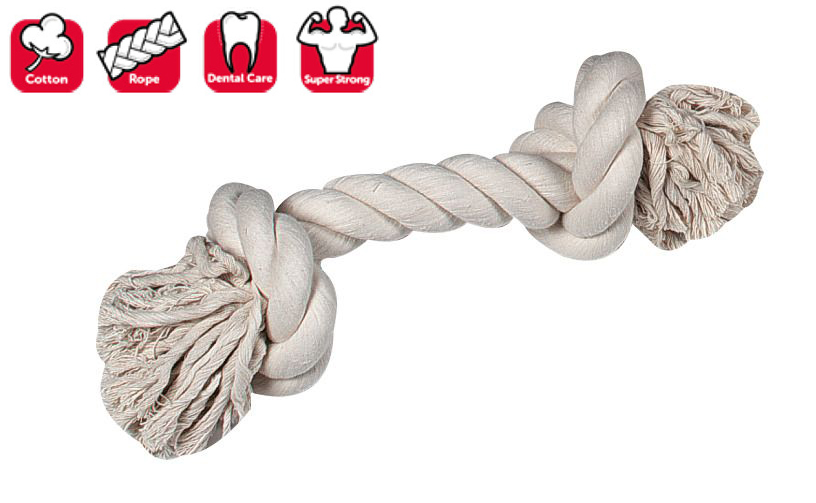 Karlıe 2 Düğümlü İp Köpek Oyu. M 30 Cm Beyaz Karlıe 2 Düğümlü İp Köpek Oyu. M 30 Cm Beyaz