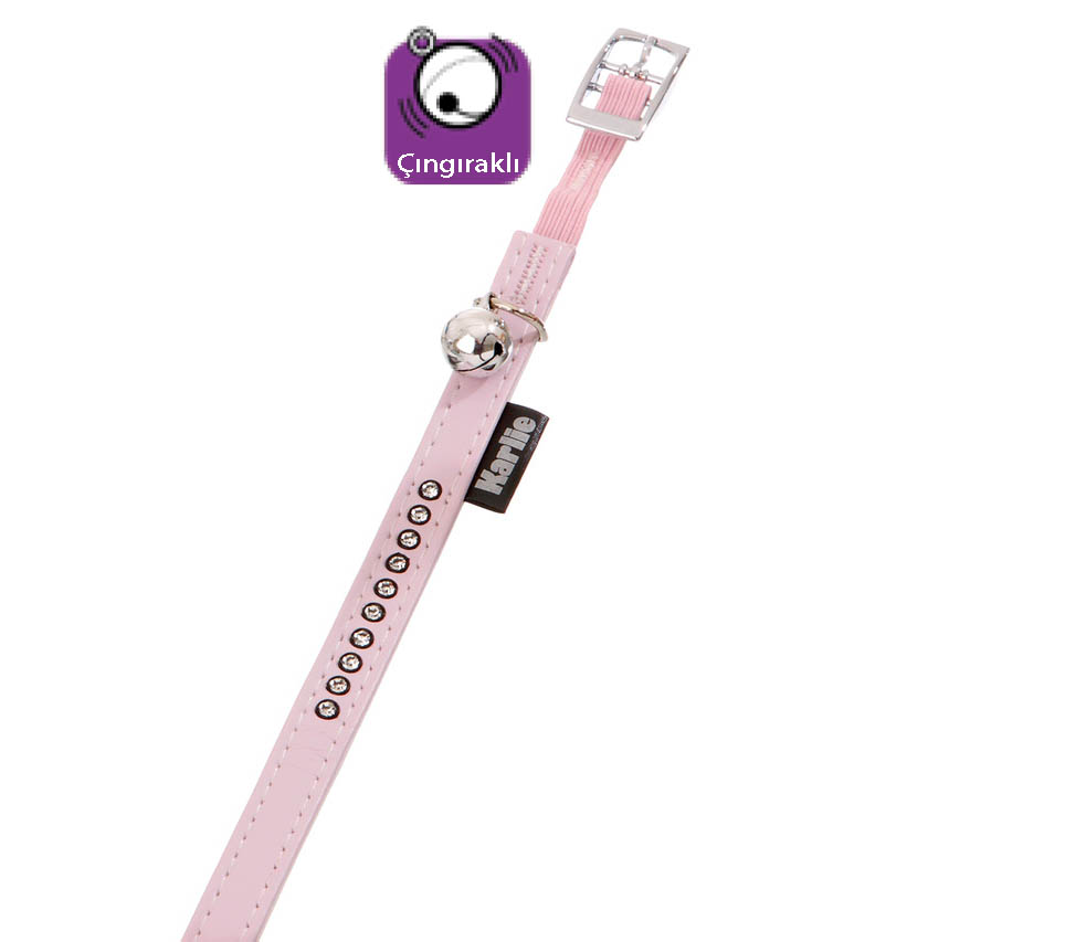 Karlıe Deri Taşlı Kedi Tas.xs 30cm-11mm Toz Pembe Karlıe Deri Taşlı Kedi Tas.xs 30cm-11mm Toz Pembe