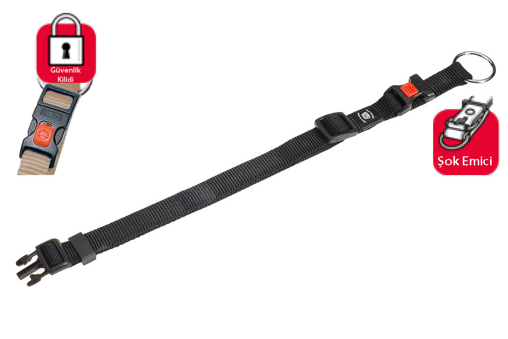 Karlıe Kilitli Boyun Tasma S 30-45cm Siyah Karlıe Kilitli Boyun Tasma S 30-45cm Siyah