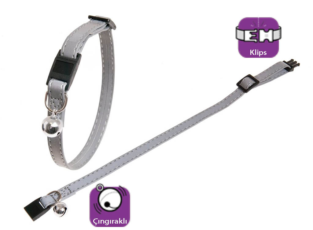 Karlıe Reflektörlü Kedi Tasma Çıng. 30cm Gümüş Karlıe Reflektörlü Kedi Tasma Çıng. 30cm Gümüş
