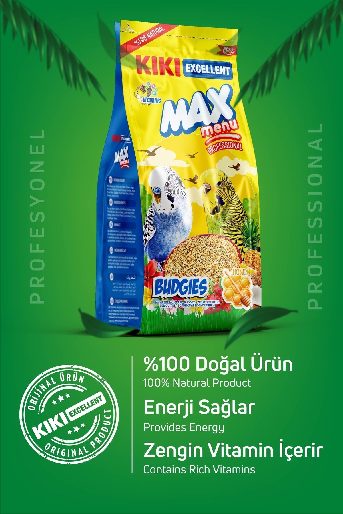 Kiki Excellent Kuş Max Menu Budgies Ballı Muhabbet Kuşu Yemi 1000 Gr. Kb302 Kiki Excellent Kuş Max Menu Budgies Ballı Muhabbet Kuşu Yemi 1000 Gr. Kb302