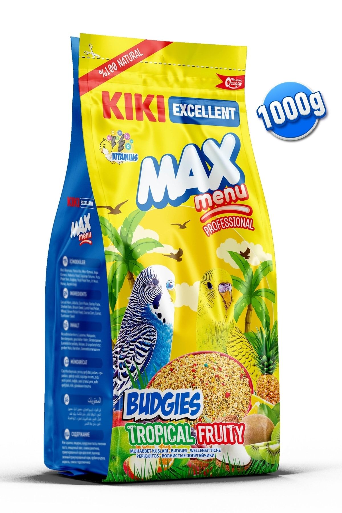 Kiki Excellent Kuş Max Menu Budgies Tropical Fruity Tropikal Meyveli Muhabbet Kuşu Yemi 1000 Gr. Kb3 Kiki Excellent Kuş Max Menu Budgies Tropical Fruity Tropikal Meyveli Muhabbet Kuşu Yemi 1000 Gr. Kb3