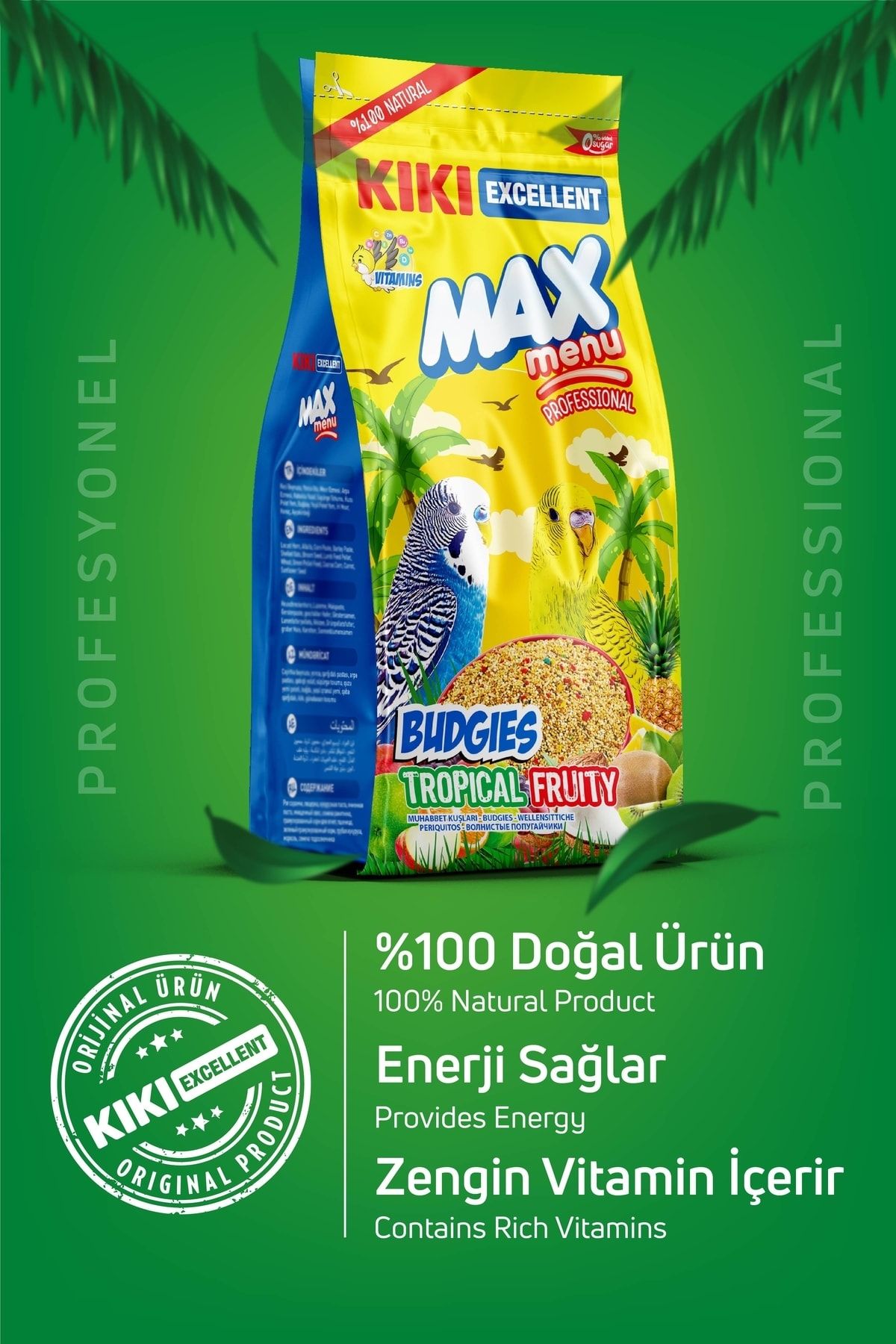 Kiki Excellent Kuş Max Menu Budgies Tropical Fruity Tropikal Meyveli Muhabbet Kuşu Yemi 1000 Gr. Kb3 Kiki Excellent Kuş Max Menu Budgies Tropical Fruity Tropikal Meyveli Muhabbet Kuşu Yemi 1000 Gr. Kb3