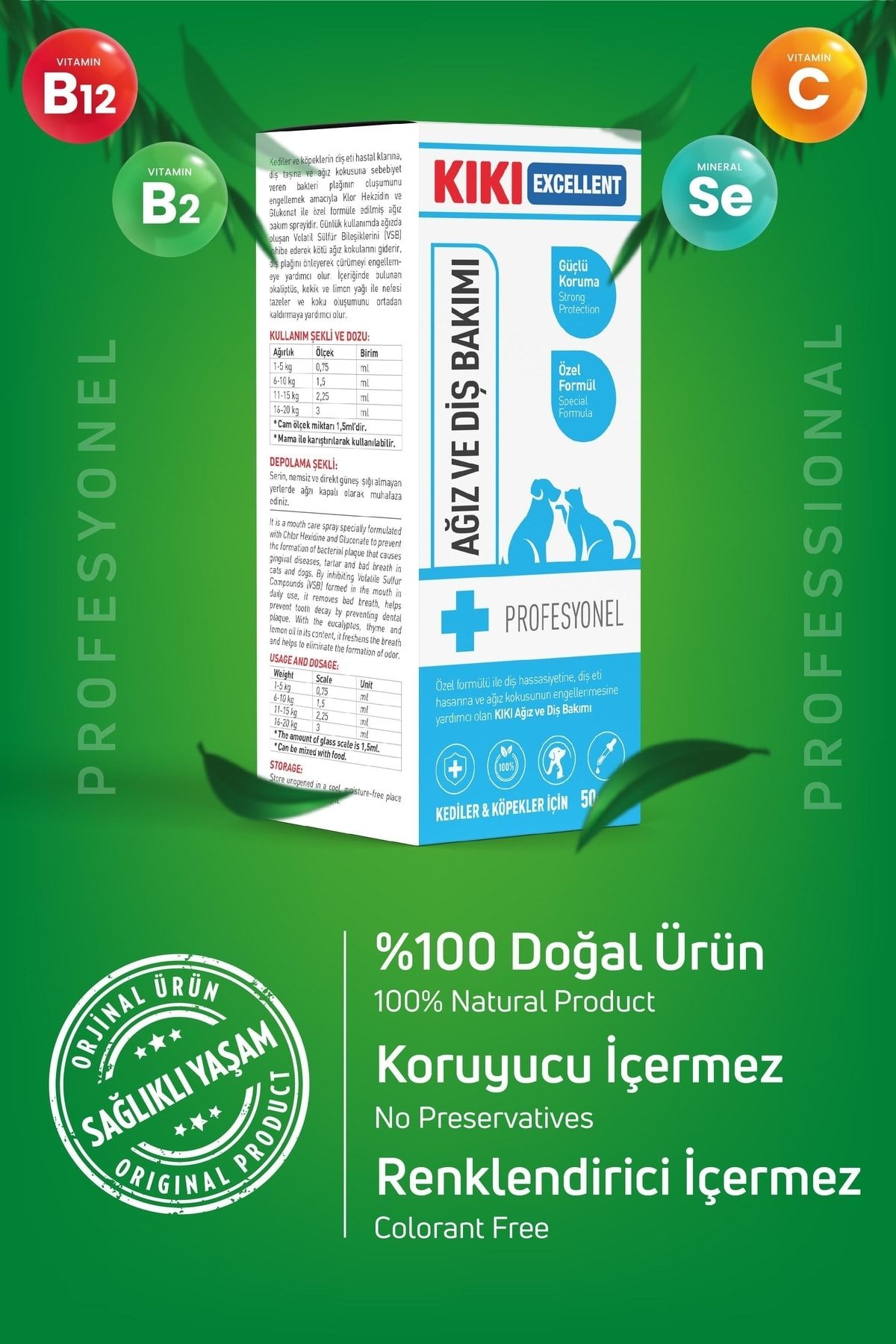 Kıkı Kedi& Köpek Ağız Ve Diş Bakımı Sprey 50ml Kıkı Kedi& Köpek Ağız Ve Diş Bakımı Sprey 50ml