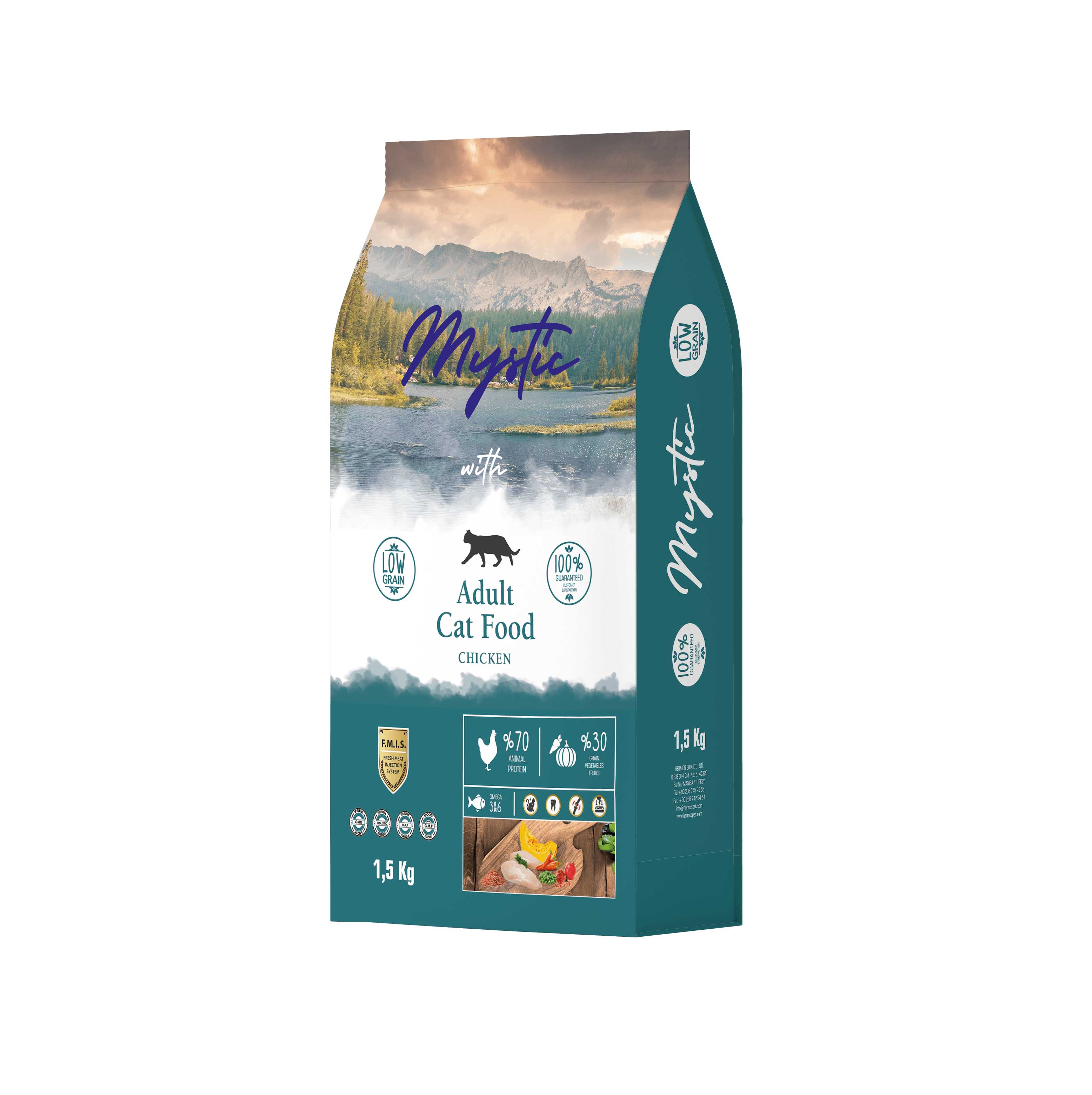 Mystic Az Tahıl Yetiş. Kedi Maması Tavuklu 1,5 Kg Mystic Az Tahıl Yetiş. Kedi Maması Tavuklu 1,5 Kg