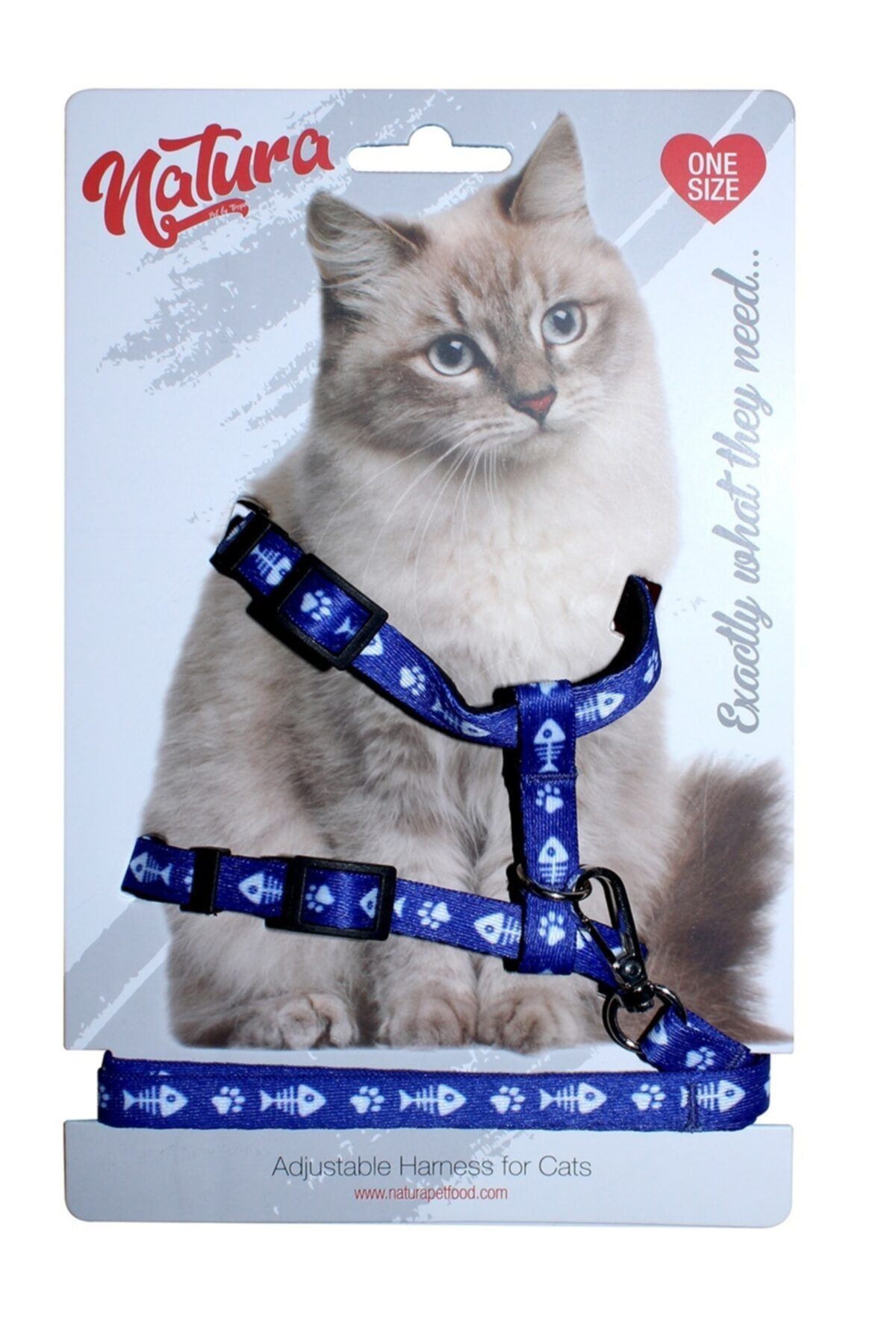 Natura Yetişkin Kedi Bel Tasması - Kılçık ve Pati Mavi Natura Yetişkin Kedi Bel Tasması - Kılçık ve Pati Mavi