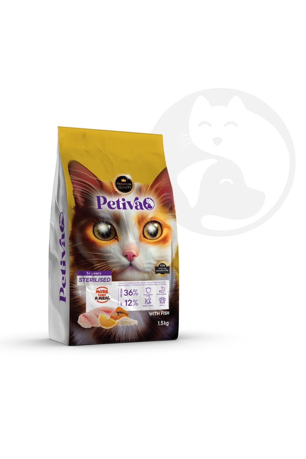 Petiva Kısırlaştırılmış Balık Etli Kedi Maması 1,5 Kg Petiva Kısırlaştırılmış Balık Etli Kedi Maması 1,5 Kg