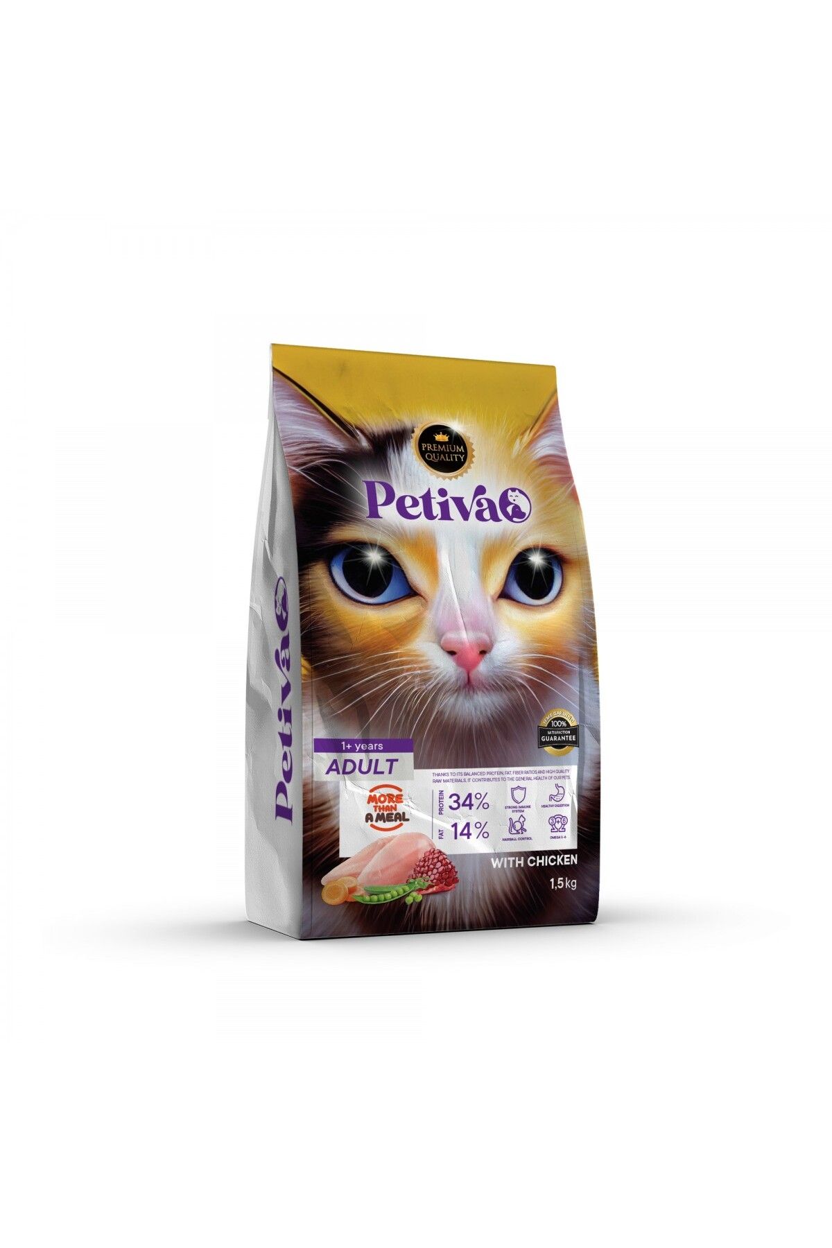 Petiva Yetişkin Tavuk Etli Kedi Maması 1,5 Kg Petiva Yetişkin Tavuk Etli Kedi Maması 1,5 Kg