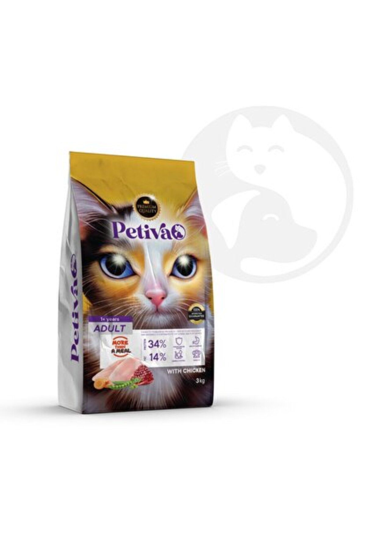 Petiva Yetişkin Tavuk Etli Kedi Maması 3 Kg Petiva Yetişkin Tavuk Etli Kedi Maması 3 Kg