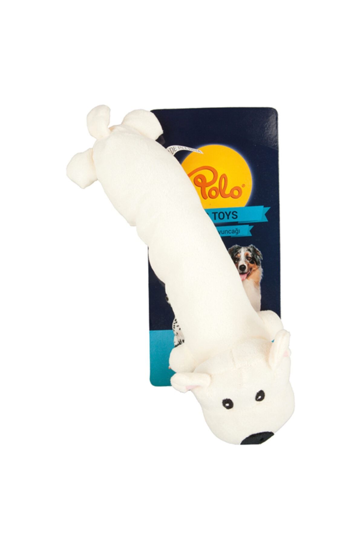 Polo Peluş Beyaz Sosis Köpek Oyuncağı 35 cm Polo Peluş Beyaz Sosis Köpek Oyuncağı 35 cm