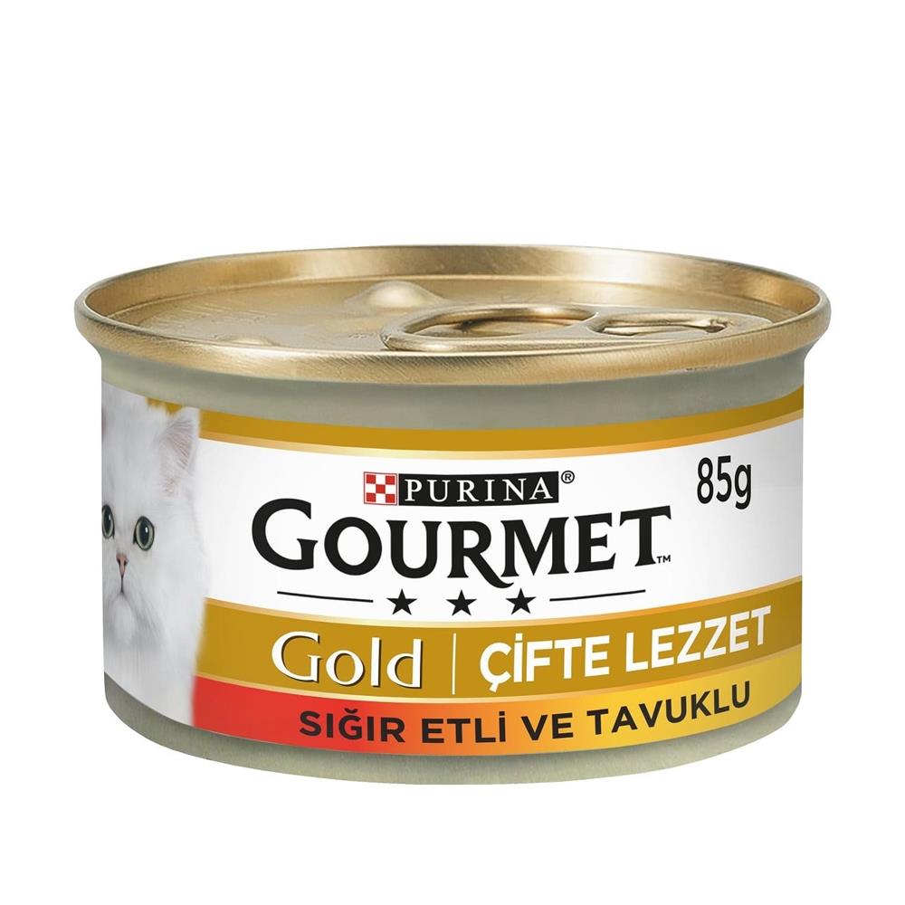 Gourmet Gold Parça Etli Sığır Etli Ve Tavuklu Kedi Konservesi 85g Gourmet Gold Parça Etli Sığır Etli Ve Tavuklu Kedi Konservesi 85g