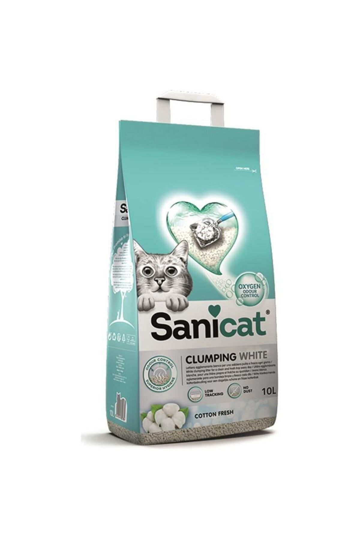 Sanicat Clumping White Topaklanan Kedi Kumu (Koton Ferahlığı) 10 L Sanicat Clumping White Topaklanan Kedi Kumu (Koton Ferahlığı) 10 L
