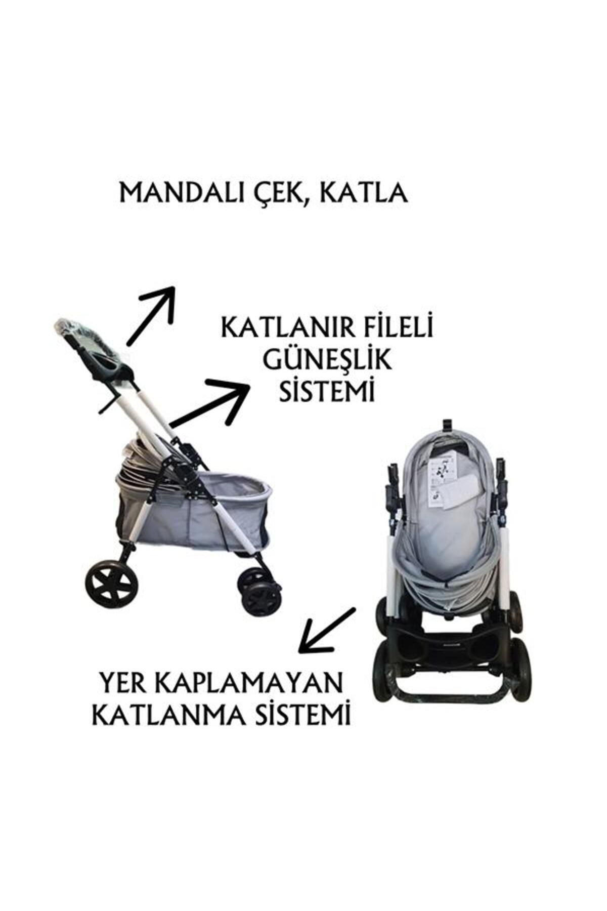 Tommy Evcil Hayvan Arabası 74,5x46,5x97,5cm Gri Max 15 Kg Tommy Evcil Hayvan Arabası 74,5x46,5x97,5cm Gri Max 15 Kg