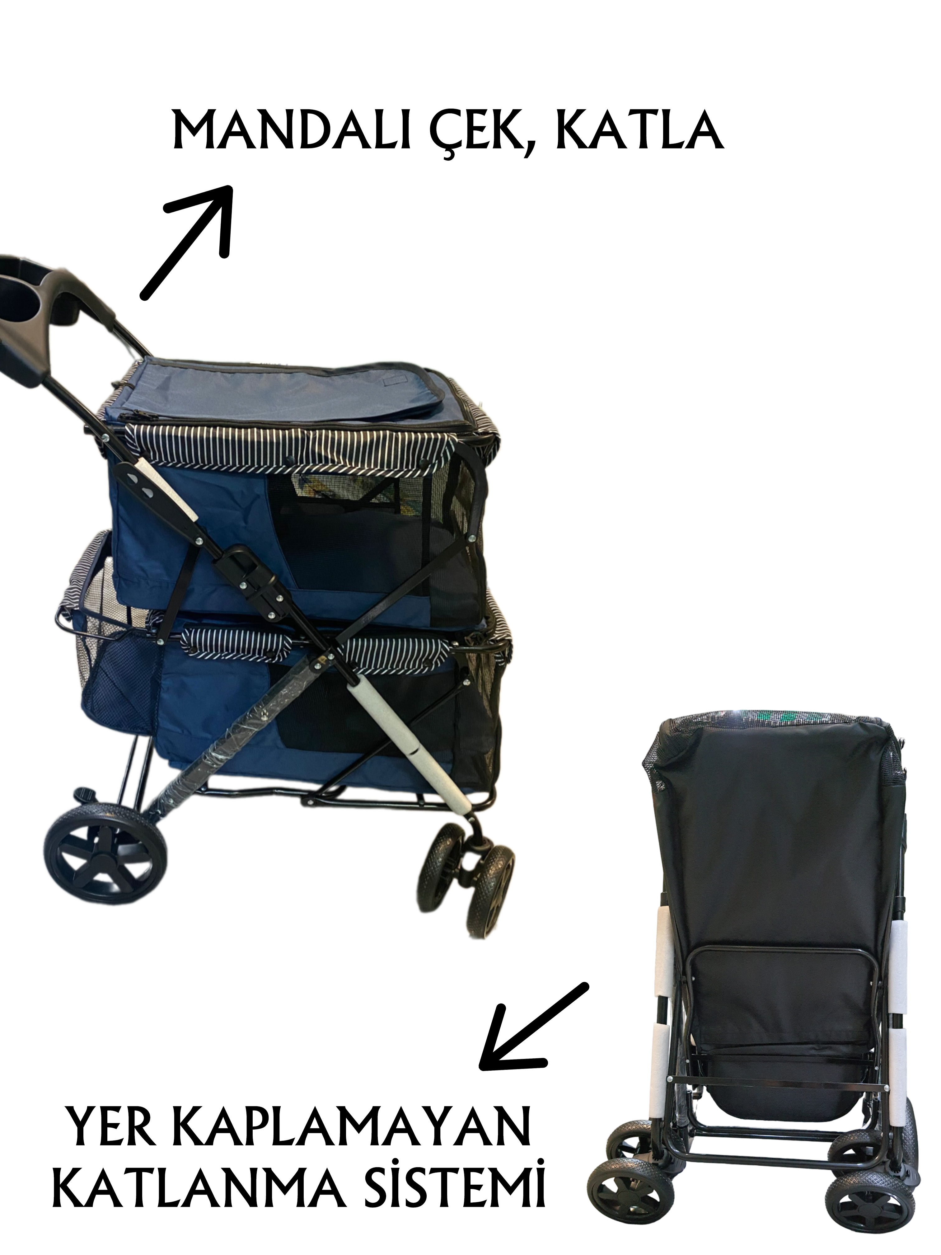 Tommy İki Katlı Evcil Hayvan Arabası 85x51x100cm Lacivert Max 10+10 Kg Tommy İki Katlı Evcil Hayvan Arabası 85x51x100cm Lacivert Max 10+10 Kg