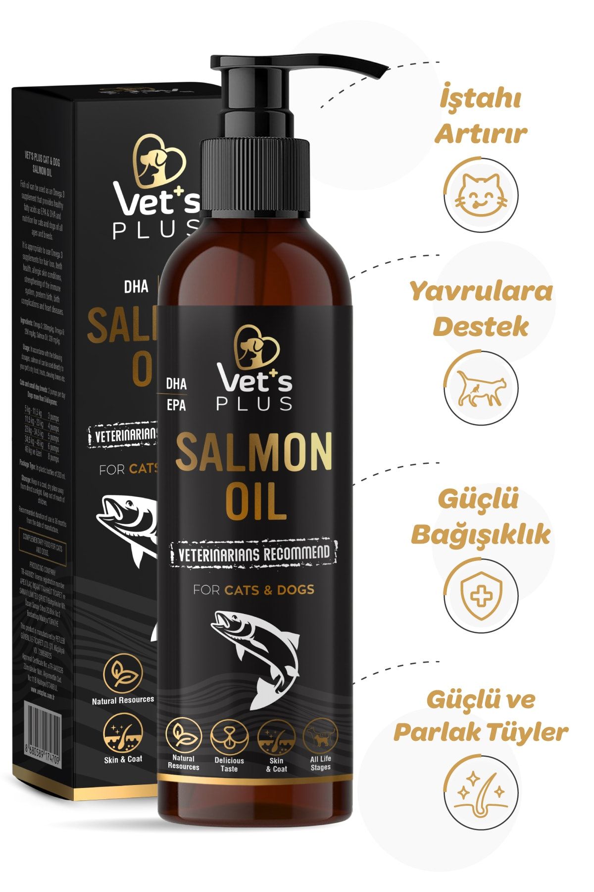 Vet`s Plus Kedi Ve Köpek Balık Yağı 200ml Vet`s Plus Kedi Ve Köpek Balık Yağı 200ml