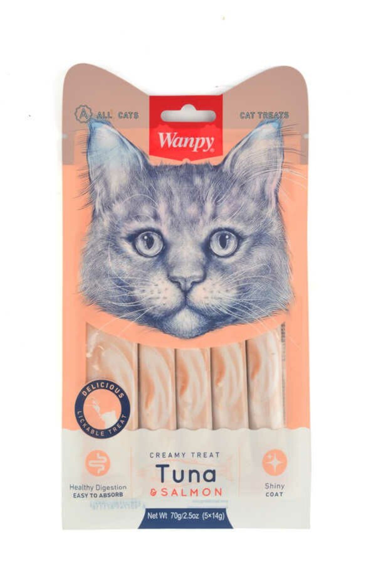 Wanpy Ton& Somon Krema Kedi Ödülü 5*14 Gr Wanpy Ton& Somon Krema Kedi Ödülü 5*14 Gr